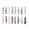 16Pcs 16 Styles Natural Mixed Stone Chip and Glass Seed Beaded Connector Charms PALLOY-JF03328-02-1