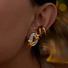 Double Layer 304 Stainless Steel Clip-on Earrings for Women EX6608-3