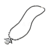 Synthetic Non-magnetic Hematite Angel Pendant Necklace with Beaded Chains NJEW-E095-02-2