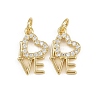 Brass Micro Pave Cubic Zirconia Pendants KK-A269-55G-1
