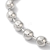 Non-Tarnish 304 Stainless Steel Ball Chain Beaded Bracelets for Women BJEW-B092-05P-2