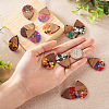 Beadthoven 16Pcs 8 Styles Transparent Resin & Walnut Wood Pendants RESI-BT0001-30-6