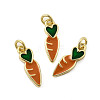 Brass Enamel Charms KK-K302-01G-1