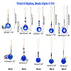 5Pcs 5 Style Handmade Glass Evil Eye Pendant Decorations HJEW-PH0001-47-4