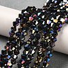 Opaque Solid Color Electroplate Glass Beads Strands EGLA-A039-P3mm-B17-4