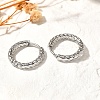 Non-Tarnish 304 Stainless Steel Grooved Hoop Earrings EJEW-M218-01B-P-5