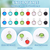 Unicraftale 8 Color 304 Stainless Steel with Glass Charms STAS-UN0048-44B-5