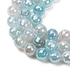 Electroplated Natural Agate Beads Strands G-B191-A07-10mm-14-3