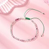 Natural Fluorite &  Electroplate Non-magnetic Synthetic HematiteRound Bead Braided Beaded Bracelets for Women BJEW-JB13434-02-1