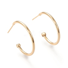 Brass Half Hoop Earrings EJEW-F255-02G