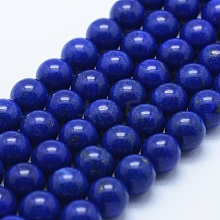 Natural Lapis Lazuli Beads Strands G-P342-01-8mm-AA