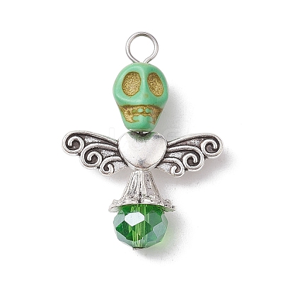 Synthetic Turquoise & Glass Pendants PALLOY-TA00113-03-1