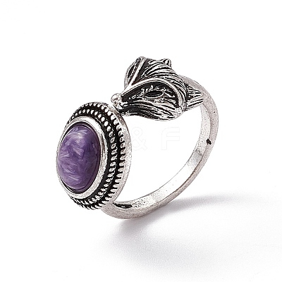 Fox Natural Charoite Cuff Rings KK-A173-06AS-07-1