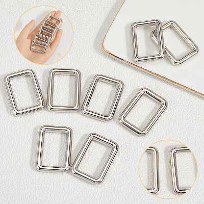 8Pcs Zinc Alloy Rectangle Buckle Ring PURS-SP0001-05P-1
