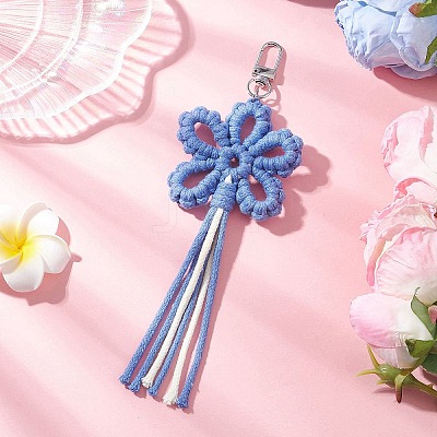Flower Cotton Threads Pendants Decorations HJEW-TA00399-02-1