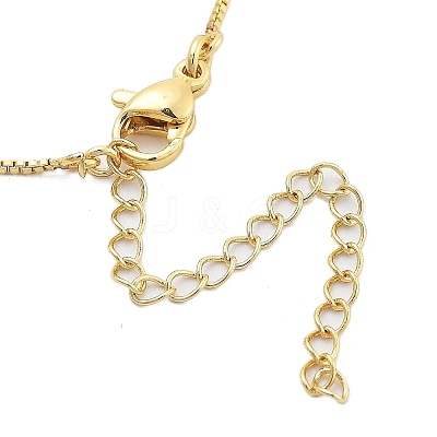 Brass & Plastic Pearl Letter Pendant Box Chain Necklaces for Women NJEW-U017-01G-18-1