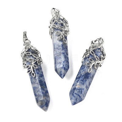 Natural Blue Spot Jasper Pendants G-M450-01P-11-1