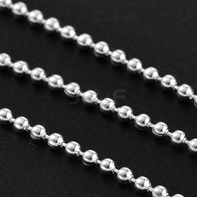 Silver Color Plated Iron Ball Bead Chains X-CHB001Y-S-1
