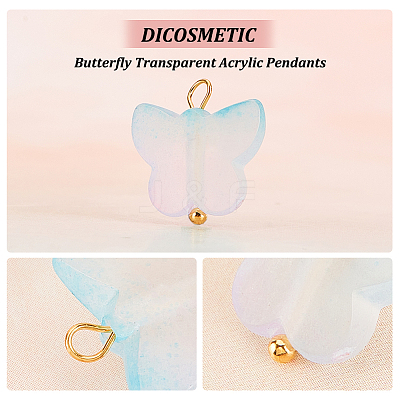 100Pcs Frosted Two Tone Spray Painted Transparent Acrylic Pendants FIND-DC0002-10-1