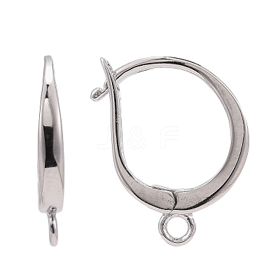 Anti-Tarnish Rhodium Plated 925 Sterling Silver Leverback Earring Findings STER-I017-087P-1