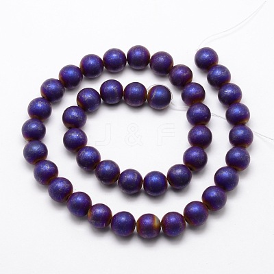 Electroplate Non-magnetic Synthetic Hematite Beads Strands G-R363-6mm-04-1