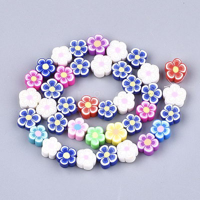 Handmade Polymer Clay Beads Strands CLAY-S092-25-1