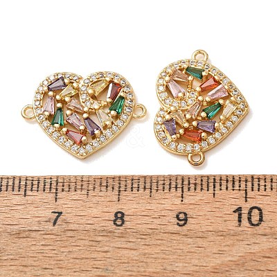 Brass Pave Colorful Cubic Zirconia Connector Charms CU-CBA4579-02G-C-1
