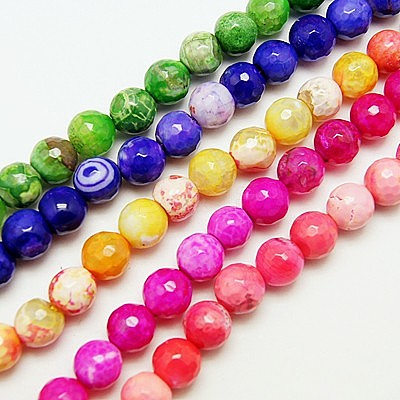 Natural Fire Crackle Agate Beads Strands G-D210-4mm-M1-1