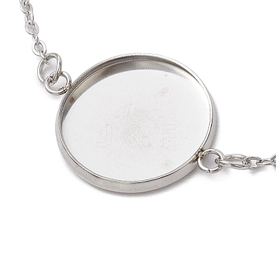 304 Stainless Steel Round Cabochon Setting Bracelets BJEW-JB11089-02-1