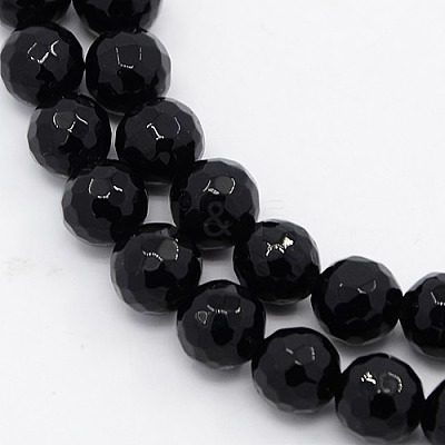 Black Stone Beads Strands G-I087-8mm-1