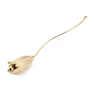 Three-Dimensional Flower Brass Pendants KK-V006-02G-03-1