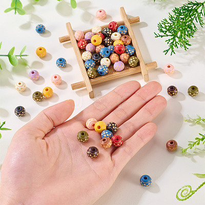 60Pcs Wood Beads WOOD-TA0002-79C-1