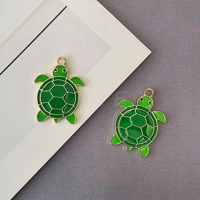 Alloy Enamel Pendants FIND-P035-02G-02-1
