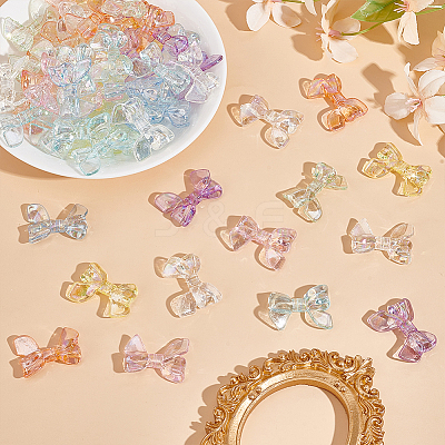 96Pcs 8 Colors Transparent AB Color Acrylic Beads TACR-GO0001-02-1