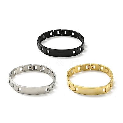 304 Stainless Steel Stackable Solide Link Chains Bracelet BJEW-G649-14-1