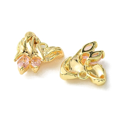 Brass Heart Charms KK-D092-02G-01-1