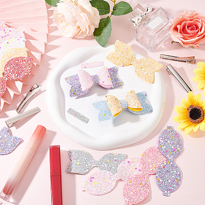 DIY Luminous Bowknot Hair Clip Making Kit DIY-GL0003-90-1