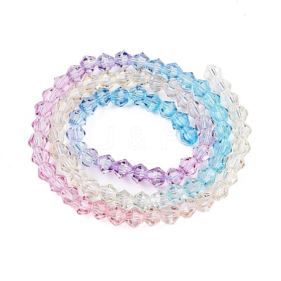 Gradient Color Baking Paint Glass Bead Strands DGLA-A039-T6mm-A07-1