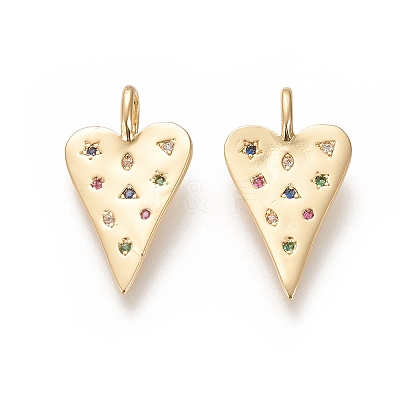 Brass Micro Pave Cubic Zirconia Pendants X-ZIRC-L091-067G-1
