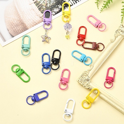 15 Colors Zinc Alloy Baking Paint Swivel Snap Hooks Clasps FIND-YW0005-53-1