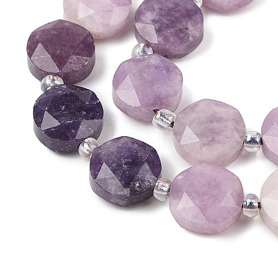 Natural Lilac Jade/Lepidolite Beads Strands G-N342-76A-1