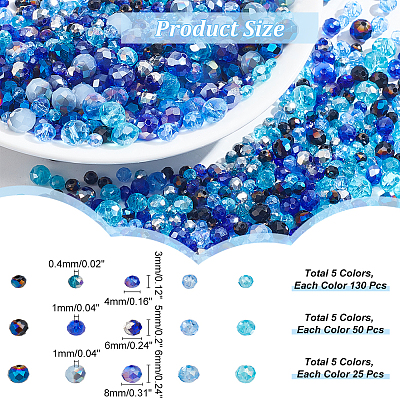 1025Pcs 15 Style Electroplate Transparent Glass Beads Sets EGLA-NB0001-27-1