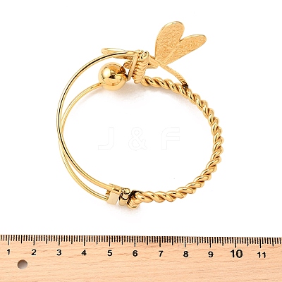 304 Stainless Steel Hinged Bangles for Women BJEW-Z109-01G-02-1