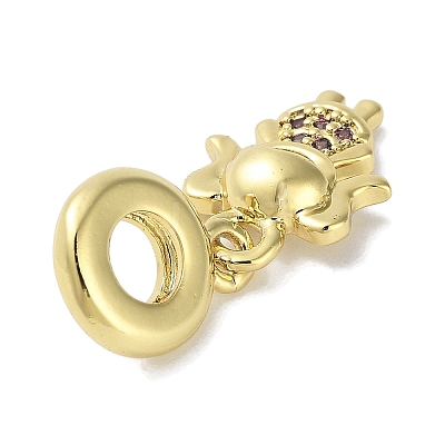 Rack Plating Brass Pave Cubic Zirconia European Dangle Charms X-KK-R163-08B-G-1