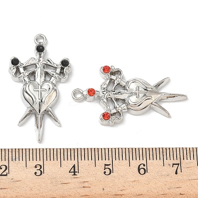 Alloy Rhinestone Pendants FIND-L023-08P-1