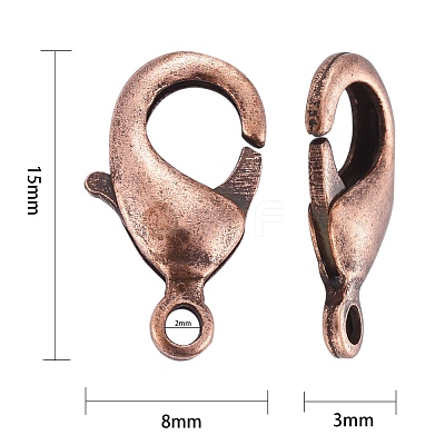 Brass Lobster Claw Clasps KK-903-R-NF-1