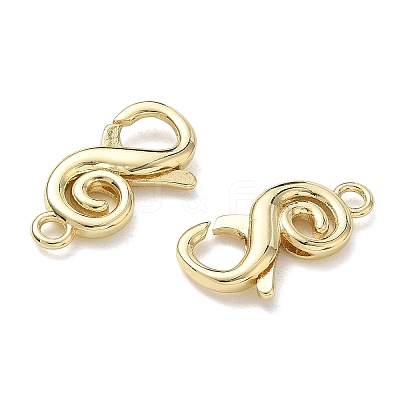 Brass S-Shaped Swirl Lobster Clasp for Jewelry Making KK-CBA5585-05G-1