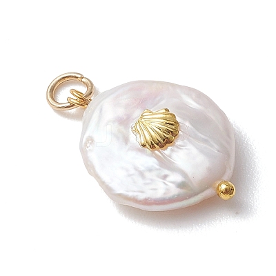Natural Keshi Pearl Pendants PALLOY-JF04960-1