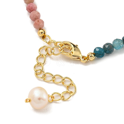 Round Natural Apatite & Rhodonite Beaded Bracelets BJEW-M315-03G-1