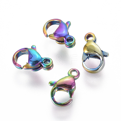 Ion Plating(IP) 304 Stainless Steel Lobster Claw Clasps STAS-H353-C-02M-1